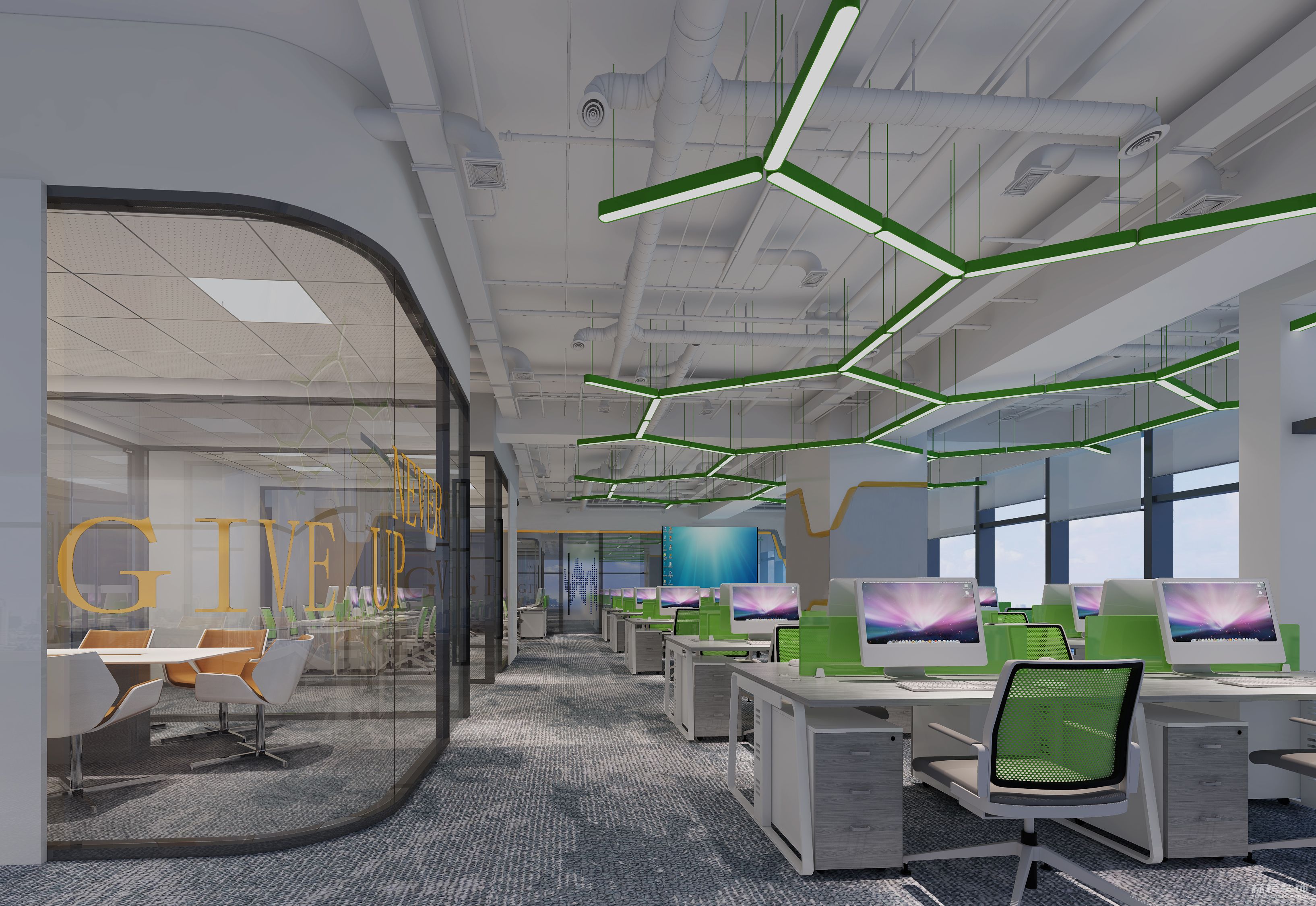 中小型辦公室怎么樣合理利用點，線，面等來做突出體現(xiàn)呢